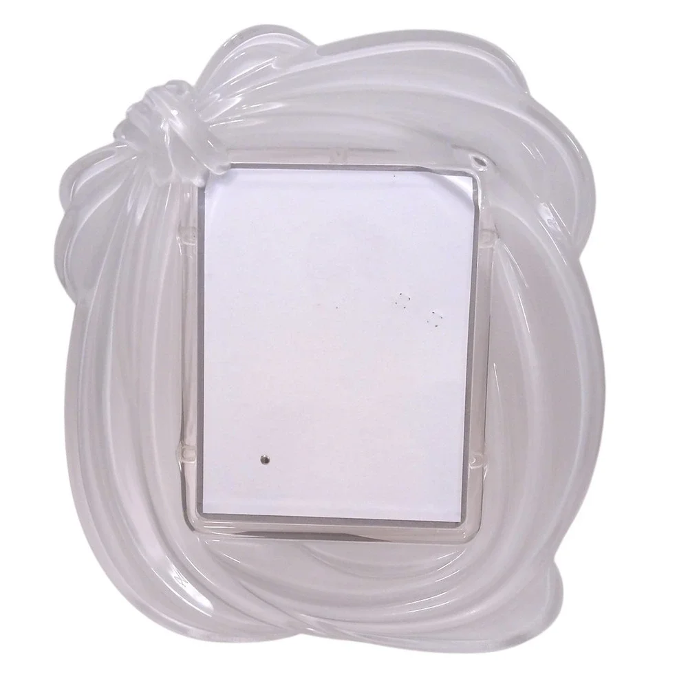LARGE MIKASA 15x14‎ CRYSTAL BOW Frame for 7x9 Picture Wedding Regency Frosted